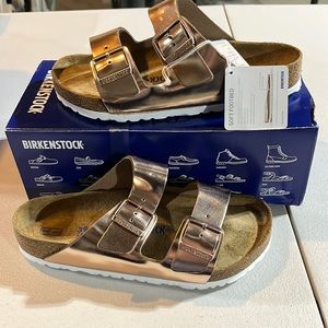 Birkenstock Arizona metallic copper